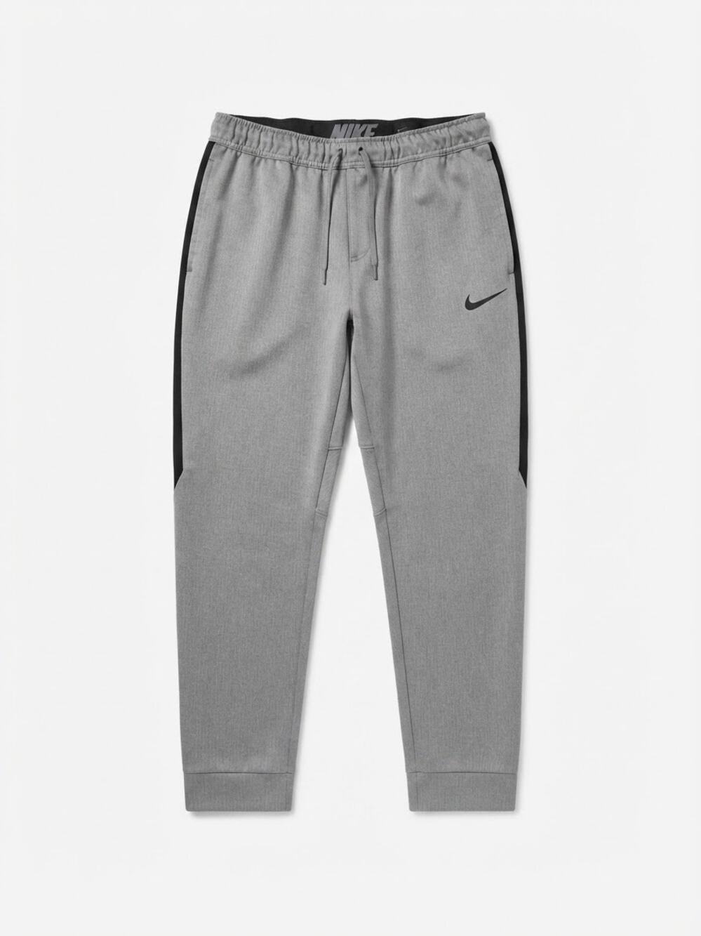 NIKE Men Therma-FIT Gray Joggers Size XL Fleece Sweatpants Athletic Gym Basic